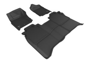 Nissan Titan Crew Cab Floor Mat Set - 1st & 2nd Row - 3D MAXpider - Kagu - Black - `16-`24 Nissan Titan Crew Cab Floor Mat Set - 1st & 2nd Row - 3D MAXpider - Kagu - Black - `16-`24